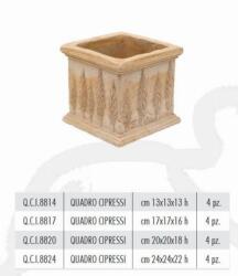 Terrecotte Italiane Quadro Cipressi 17X17X16 cm agyag növénytartó