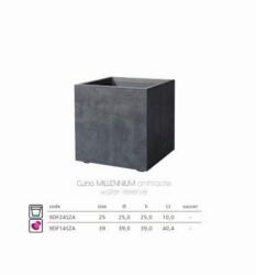 Deroma Cubo Millennium Antracit műanyag kaspó 39 cm