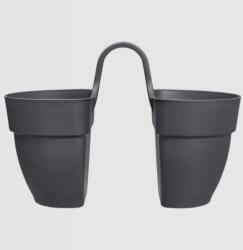 elho Vibia Campana Flower Twin 21 cm Anthrac műanyag növénytartó