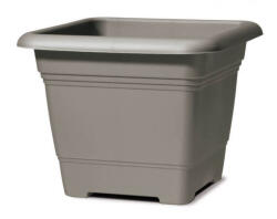 Scheurich Metallic Grey 326, szögletes kültéri növénytartó, több méretben