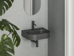 RAVAK Ceramic Slim Wall O kerámia mosdó csaplyukkal és túlfolyóval 54x44 cm, antracit XJX03155002 (XJX03155002)