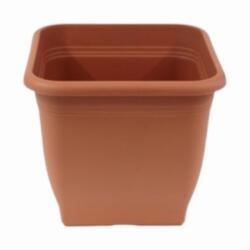  Műanyag négyszögletes virágcserép (sima falú) terrakotta színben, 58 cm