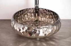 AREZZO design Prisma Pultra ültethető kerek üvegmosdó 40 cm, platino AR-M347P (AR-M347P)