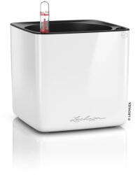 Lechuza CUBE Glossy Triple - white high gloss műanyag tripla kaspó 14 cm