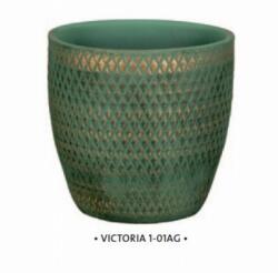 NDT Victoria 1-01AG green/gold 14 cm kerámia növénytartó