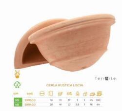 AnticoMestiere Gerla Rustica Liscia 30 cm agyag növénytartó