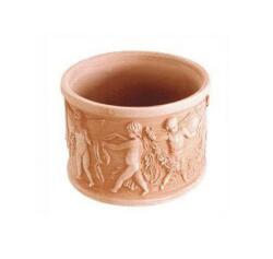 Terrecotte Italiane Cilindro Con Putti 15X12 cm agyag növénytartó