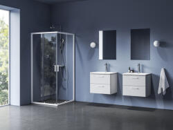 RAVAK Blix II NBLRV2 szögletes zuhanykabin átlátszó üveggel 90x90x195 cm, matt fehér profilszín 1LM70E00Z1 (1LM70E00Z1)
