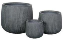  Crea Bowl pot S/3 antique grey kerámia növénytartó szett