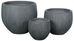  Crea Lotus pot S/4 antique grey kerámia növénytartó szett