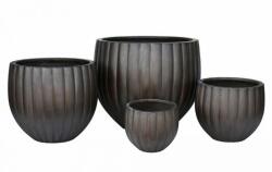  Creastone Pumpkin Lotus S/4 a. brown kerámia növénytartó szett