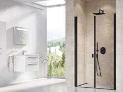 RAVAK Chrome CSDL2 zuhanyajtó átlátszó üveggel 110x195 cm, matt fekete profilszín 0QVDC30LZ1 (0QVDC30LZ1)