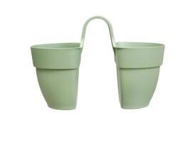 elho Vibia Campana Flower Twin 21 cm Pistach műanyag növénytartó