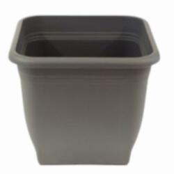  Műanyag négyszögletes virágcserép (sima falú) antracit színben, 28 cm