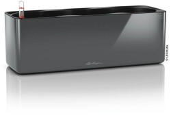 Lechuza Cube Glossy Triple műanyag tripla kaspó - charcoal highgloss 14 cm