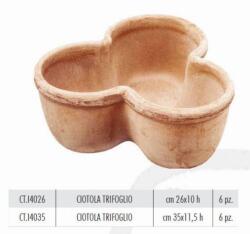 Terrecotte Italiane Ciotola Trifoglio 26X10 H. cm agyag növénytartó