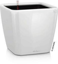 Lechuza QUADRO Premium Kivehető Be Ővel White High Gloss LS műanyag növénytartó 35 cm