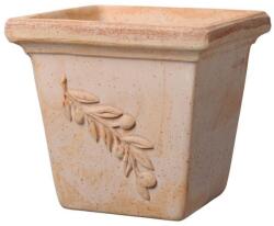 Deroma Quadro Olive 18 cm agyag növénytartó