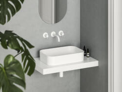 RAVAK Ceramic 550 Slim R kerámia mosdó túlfolyó és csapfurat nélkül, matt fehér XJX0E155004 (XJX0E155004)