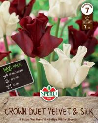 Sperli Frühlingsgarten Crown Duet Velvet and Silk tavaszi koronavirágú tulipán virághagyma keverék