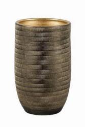 NDT Le Havre 20-02ZG black/gold 20 cm/H40 kerámia növénytartó