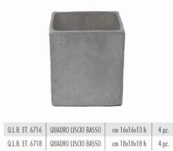 Terrecotte Italiane Quadro Liscio Basso Etrusco 18X18X18 cm agyag növénytartó