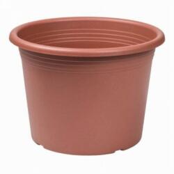  Műanyag henger alakú virágcserép terrakotta színben, 30 cm