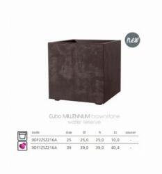 Deroma Cubo Millennium Brownst 39 cm agyag növénytartó