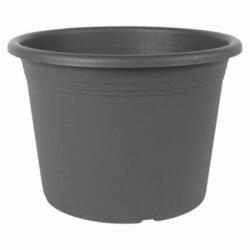 Műanyag henger alakú virágcserép antracit színben, 40 cm