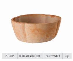 Terrecotte Italiane Ciotola Quadrifoglio 32X27X12 cm agyag növénytartó