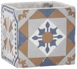 Mediterrán kerámia virágcserép, 13x13cm