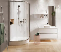 Cersanit Arteco negyedköríves zuhanykabin 80x80x190 cm Tako zuhanytálcával, króm profil S601-113 (S601-113)