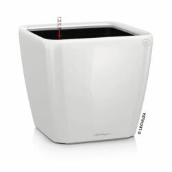 Lechuza QUADRO Premium 21 cm LS műanyag növénytartó kivehető belsővel white high gloss