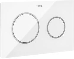 Roca PL10 2-mennyiségű üveg nyomólap, fehér/króm A890189309 (A890189309)