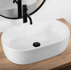 Rea Alma Pultra ültethető kerámia mosdótál 57x36 cm, fényes fehér REA-U0600 (REA-U0600)