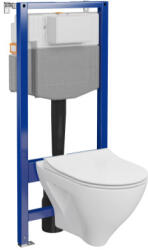 Cersanit Mille ívelt fali WC csésze duroplast WC ülőkével, falsík alatti tartállyal és szerelő kerettel, fehér S701-821 (S701-821)