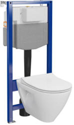 Cersanit Mille Plus ívelt fali WC csésze duroplast WC ülőkével, falsík alatti tartállyal és szerelő kerettel, fehér S701-813 (S701-813)