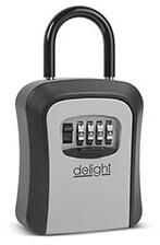 Delight Kulcsszéf, fém (170 x 95 x 40 mm), számzáras, reteszelhető akasztó (55574)