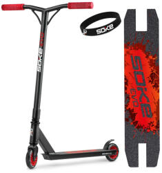 SOKE Klasszikus roller, SOKE EVO, piros, 83 cm, 10 cm 88A PU kerekek, ABEC-9 csapágy, HIC kompresszió, integrált kormánycsapágy, Y kormány, max. 100 kg (TE1600)