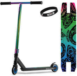 SOKE Kaszkadőr roller, SOKE EVO Street, fekete, 83 cm, 10 cm 88A PU kerekek, ABEC-9 csapágy, 360°-ban forgó T kormány, Flex Fender fék, maximum 100 kg (TE1647)