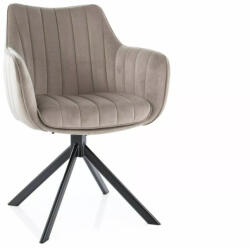 SIGNAL MEBLE Azalia Velvet Forgó Bársony Étkezőszék Sötétbézs Fekete Vázzal