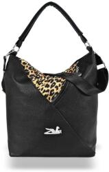 ZELLIA Női Válltáska 17008 Fekete - Ocelot Minta - (ZLK-17008-24033572)