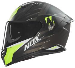NOX Cască integrală pentru motocicletă NOX N401 Crower negru mat-galben fluo (AIM140-2547)