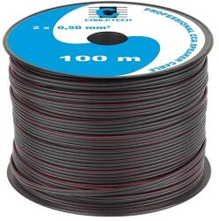 Cabletech KAB0355-M Hangszórókábel, fekete, réz-alumínium CCA, 2x0, 5mm2, /méter (KAB0355)