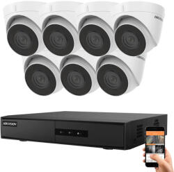 Hikvision 7 dome biztonsági kamerás IP kamera rendszer 4MP