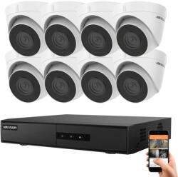 Hikvision 8 dome biztonsági kamerás IP kamera rendszer 4MP