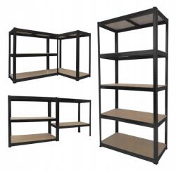  Salgó polc, 5 szintes 180x90x40cm, fekete