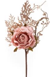  Ág MagicHome Karácsony, rózsával, rózsaarany, 26 cm