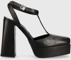 Karl Lagerfeld Jeans bőr flip-flop SOIREE PLATFORM KLJ fekete, magassarkú, nyitott sarokkal, KLJ93111 - fekete Női 39