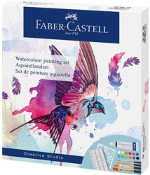 Faber-Castell Akvarell festékkészlet, tubusos, kiegészítőkkel, FABER-CASTELL "Creative Studio", 12 különböző szín (TFC169618)